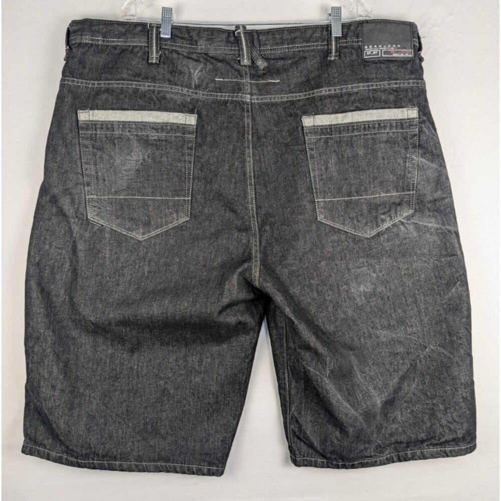 Sean John Denim Shorts Mens 46x14 Black Baggy Jean Jorts Y2K 2000s Streetwear - Picture 2 of 8